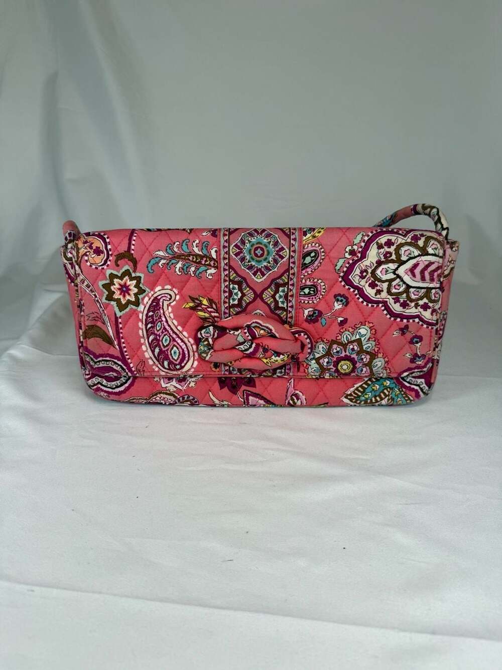 Retired Vera Bradley Call Me Coral Knot Just A Clutch Shoulder Bag
